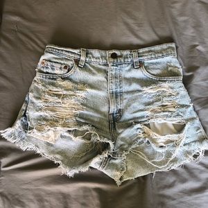 Levi’s Vintage Light Denim Distressed Shorts